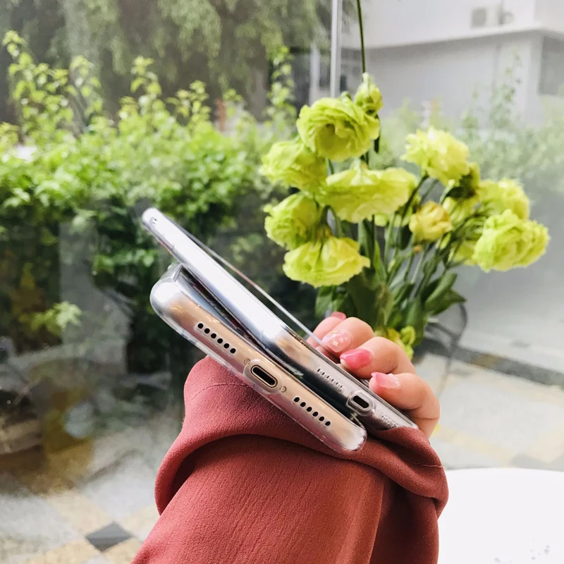 

Flower Leaves Transparent Phone Case For iPhone 12 11 Pro Max X XR XS Max 8 7 Plus 11 Soft Back Cover