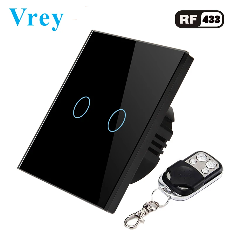 Умный сенсорный выключатель Vrey EU светильник с двумя выходами пульт
