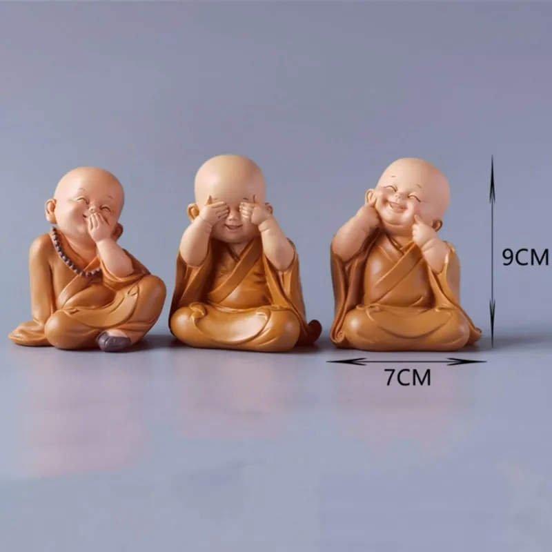 Буддийские маленькие статуи монахов статуэтка скульптура автомобиль ручной