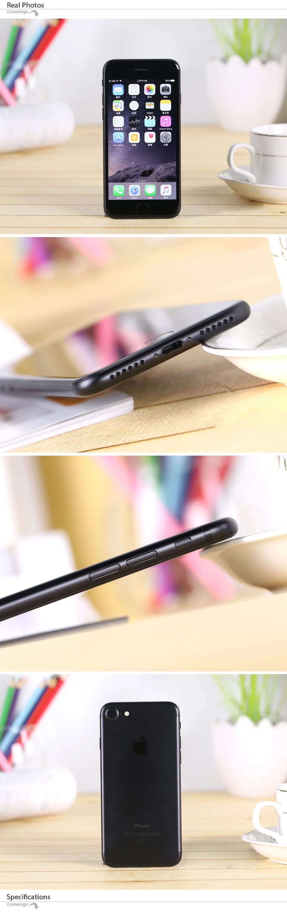 Разблокированный Apple iphone 7 LTE 32/128 ГБ/256 IOS 10 12.0MP 4G Камера Quad-Core отпечатков пальцев 12MP 2910mA iphone 7 сотовый телефон