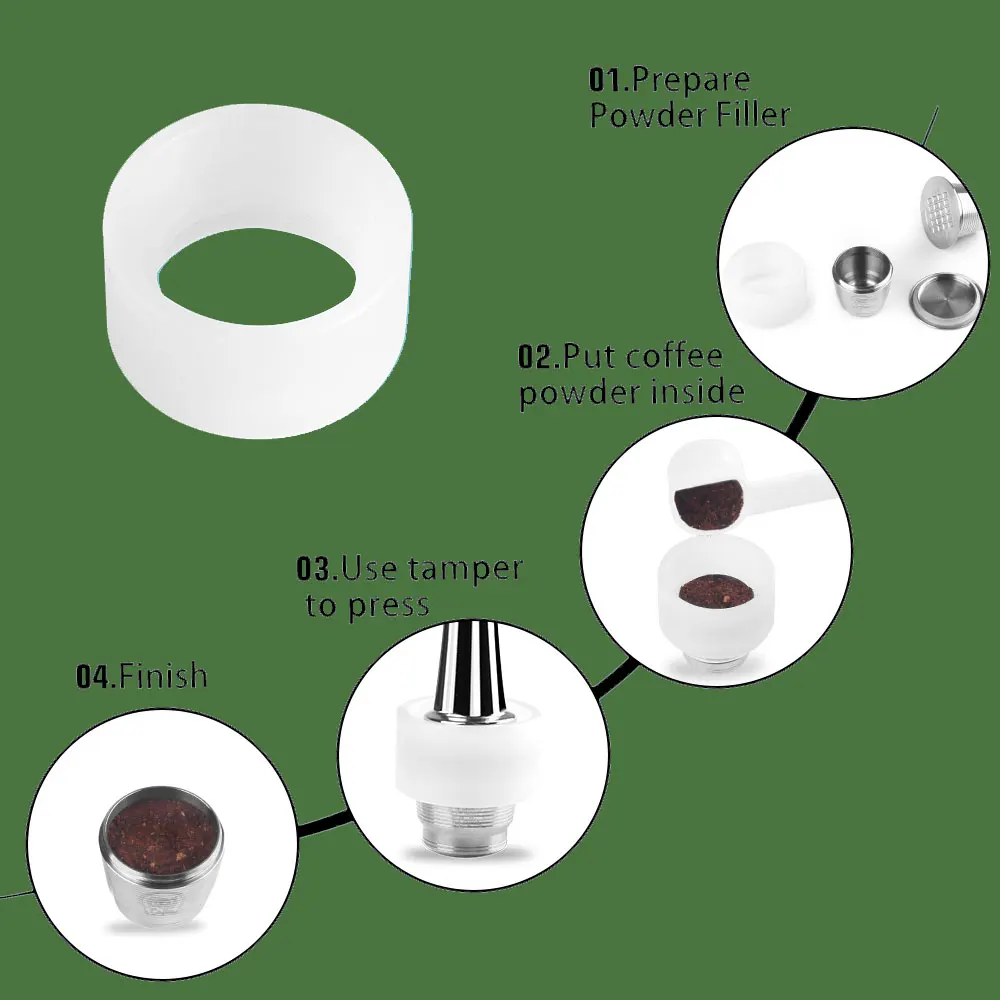 IcafilasReusable Dosing Ring For Nespresso Coffee Capsule Powder Espresso Barista Tool | Дом и сад