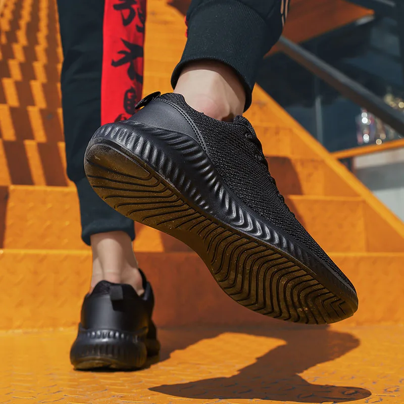 Sooneeya Classic Shoes Casual for Men Black White Lace Up Sneakers Male Damping Sole Lightweight Trainers Outdoor Walking Tenis |