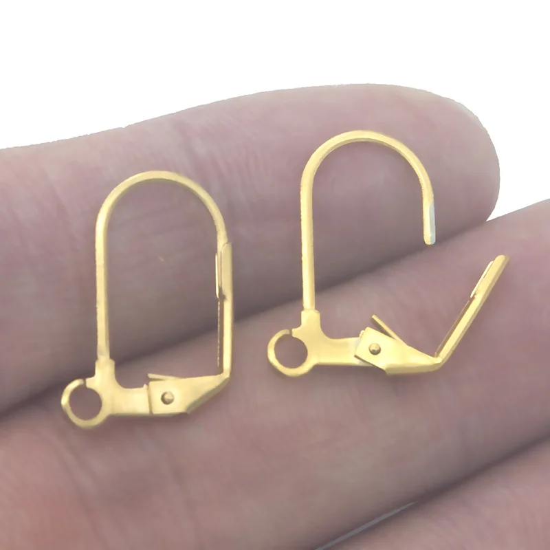 Серьги-Крючки D Glyph золотистые из нержавеющей стали 316L с французским рычагом для