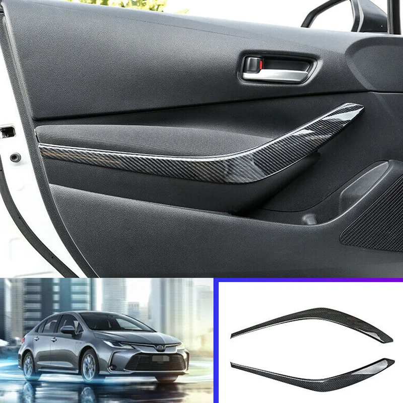 2 шт. ABS углеродное волокно Автомобильная внутренняя передняя дверь Подлокотник