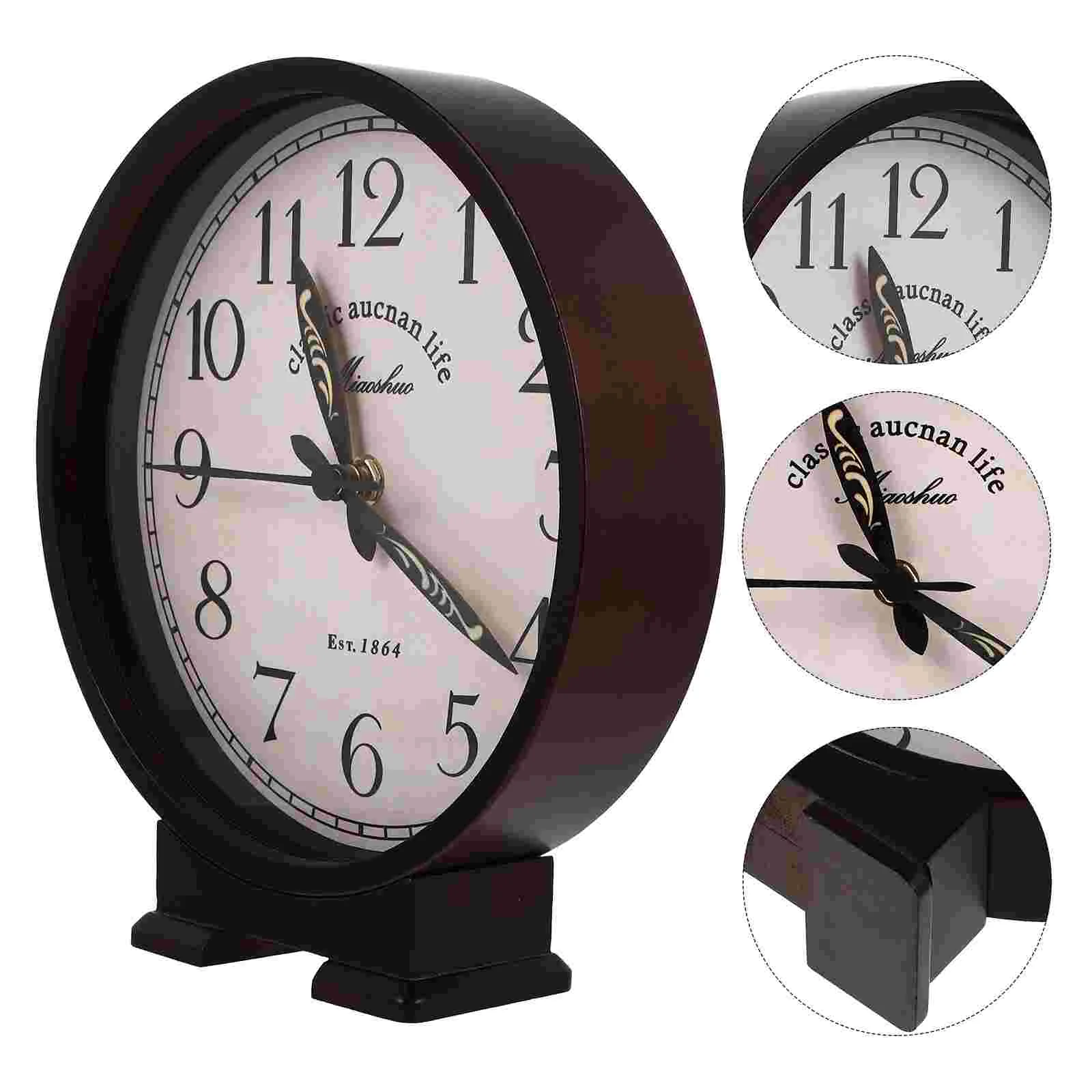 

1 шт. художественные ретро-часы для гостиной с орнаментом, винтажные бесшумные настольные часы