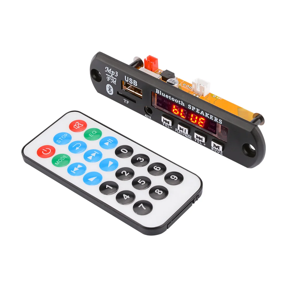 AOSHIKE DC12V/5 В MP3 декодер плата Bluetooth 4,2 аудио декодирование APE FLAC MP3 WMA WAV TF USB звук Aux микрофон DIY модуль