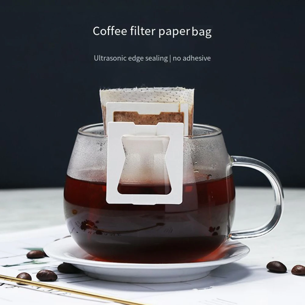 

Filter Bag Coffee Cup Paper 50pcs Thickened Hand Pushed Portable Drip Coffeeware Powder Bag Office Travel Kitchen