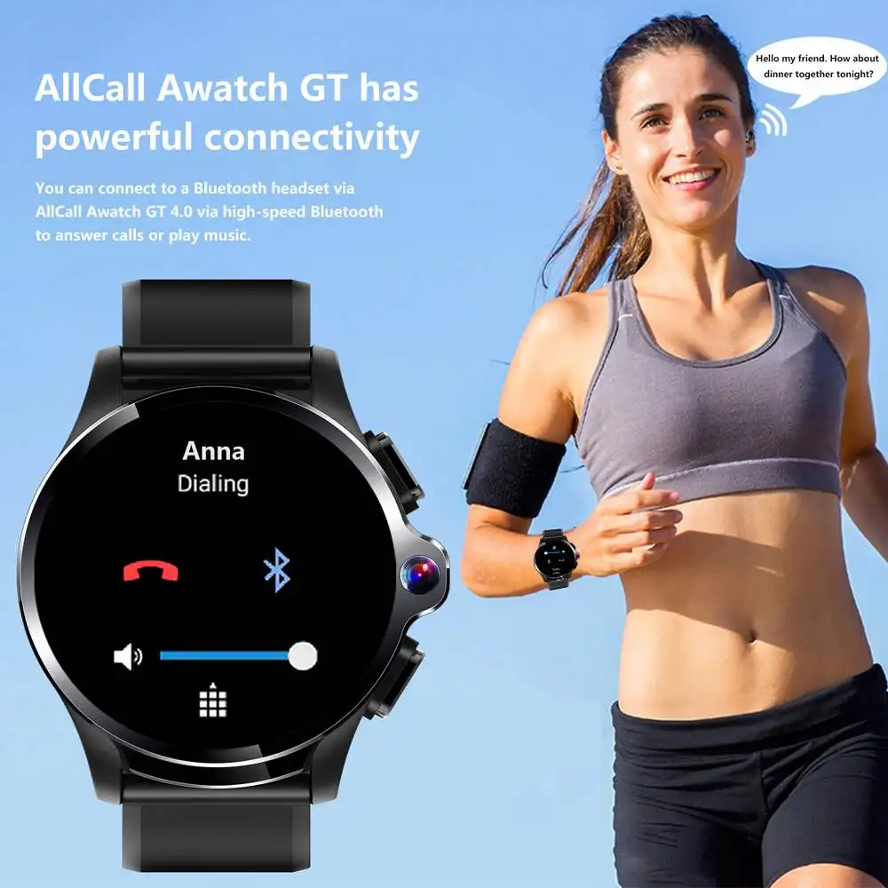 (Разблокировка лица) AllCall Awatch GT Face Recoginition Смарт часы Двойной чип система 3G 32G