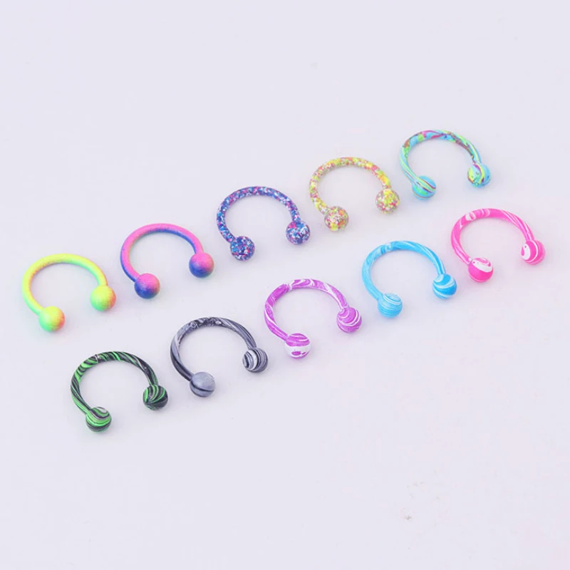 

10Pc Stainless Steel Fake Nose Ring Hoop Septum Rings U Clip Lip Ring Earring for Women Fake Piercing Body Jewelry Non-Pierced