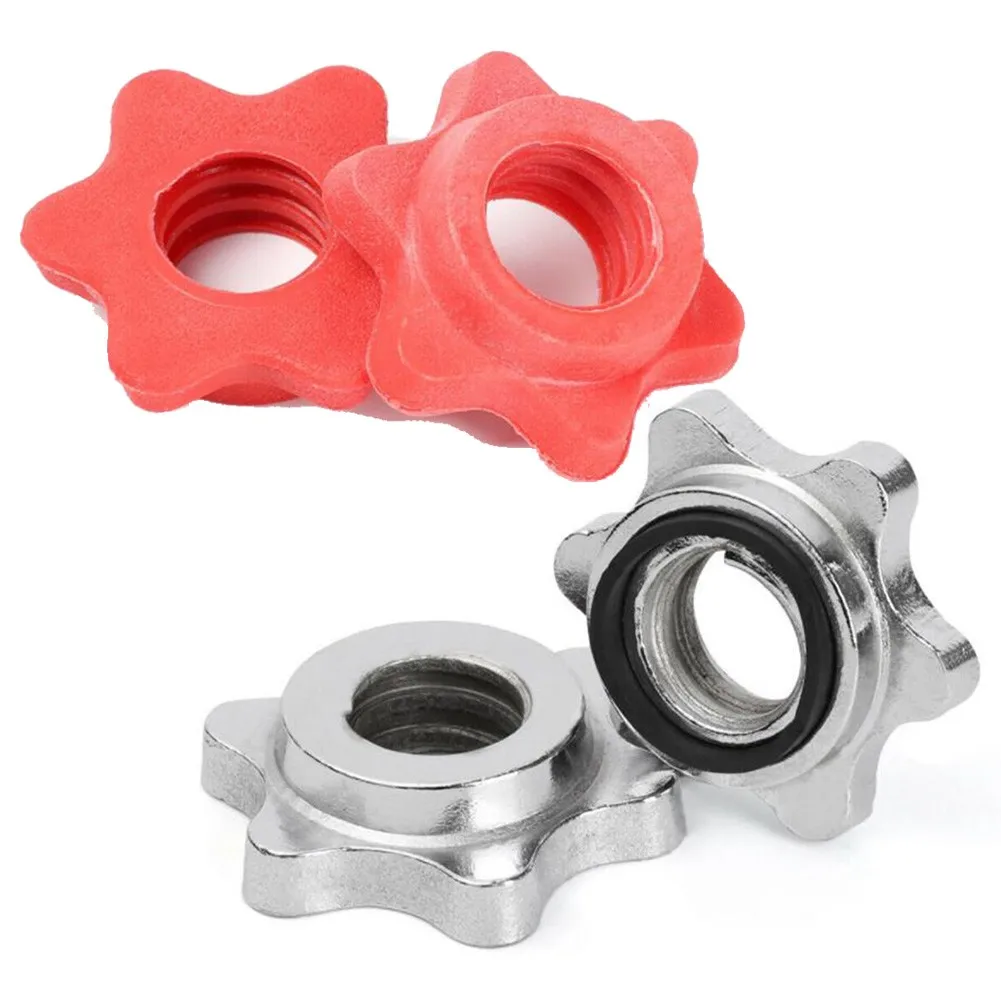 

2pcs Dumbbell Nut Barbell Bar Clips Spin Lock Screwfor Standard Weight Lifting Barbells Dumbell Bars Fitness Equipment Accessory