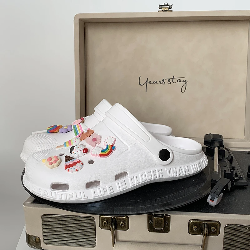 

Сандалии Baotou женские на плоской подошве, повседневные Водонепроницаемые босоножки для сада, нескользящая обувь, лето 2021