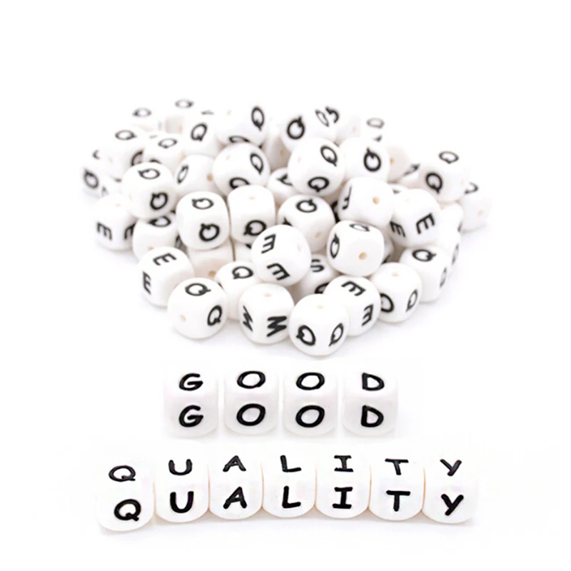 

Creative Square Letter Beads Baby Teethers Silicone Beads Baby Teether Molars Tweezers Baby Teether Care Supplies