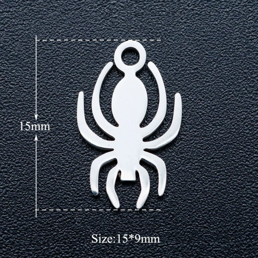 5pc/bag Christmas Charms Stainless Steel Laser Cutting Spider Pendant DIY Jewelry Accessories Necklace Angel Wings | Украшения и