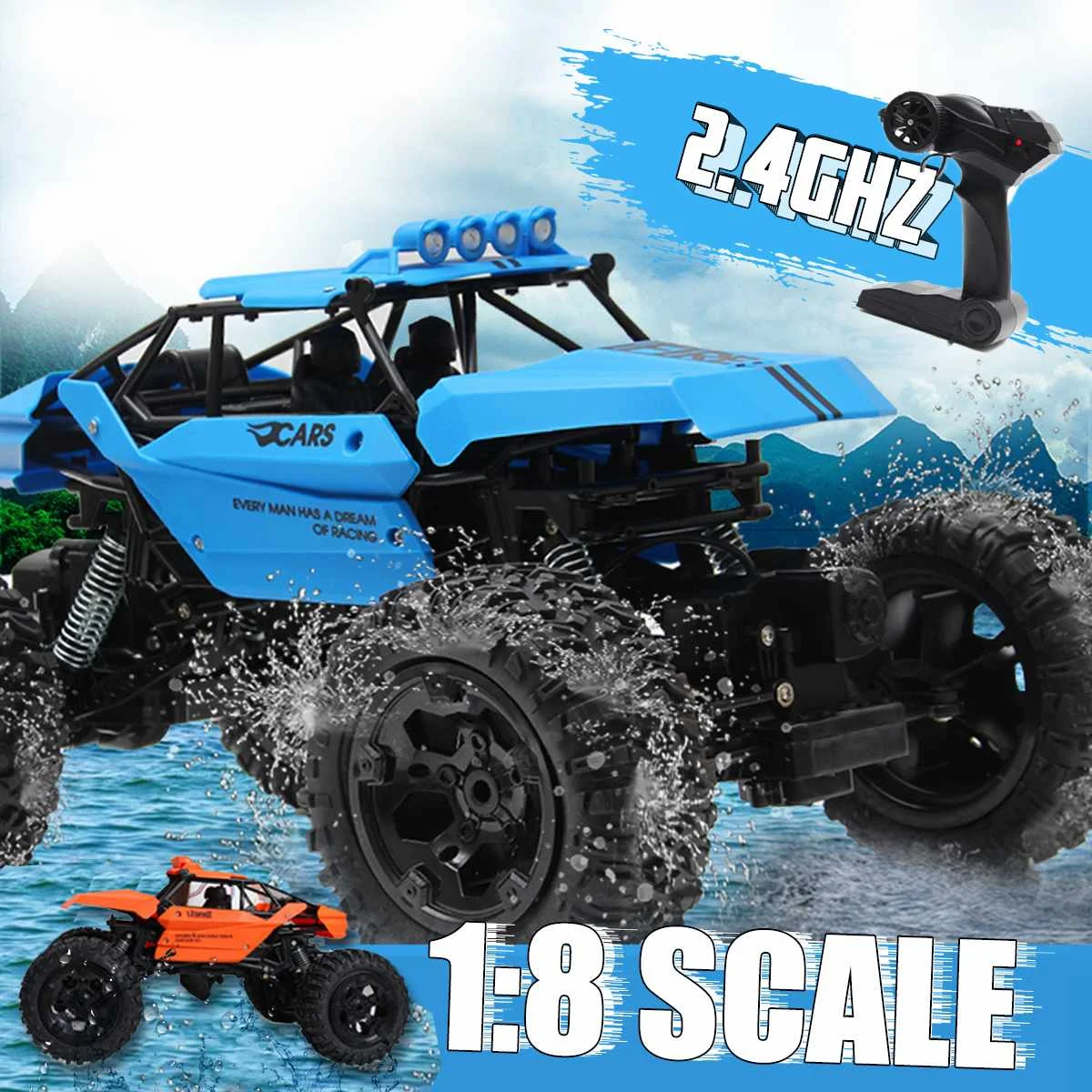 

1:8 4WD RC Автомобиль 2,4 ГГц высокой Скорость дистанционного Управление автомобиль внедорожник Bigfoot дистанционного Управление гоночный автомо...