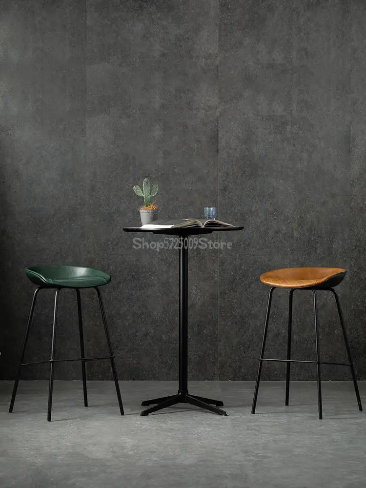 Скандинавский Железный простой барный стул скандинавский красный креативный
