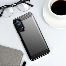 For Oppo Realme 7 Case Rubber Bumper TPU Silicone Carbon Fiber Cover For Oppo Realme 7 Pro Phone Case For Oppo Realme 8 Pro Case