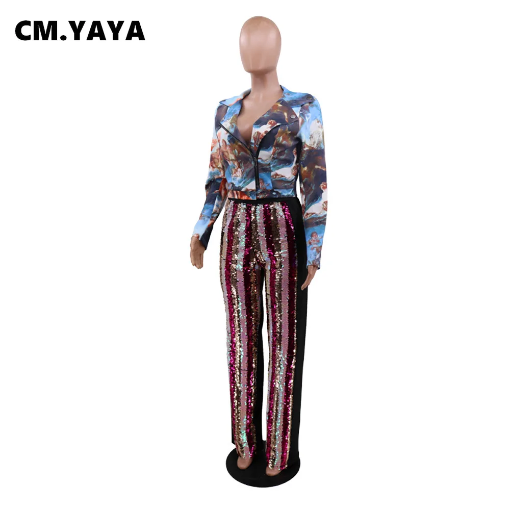 Женская байкерская куртка CM.YAYA мотоциклетная короткая с длинным рукавом