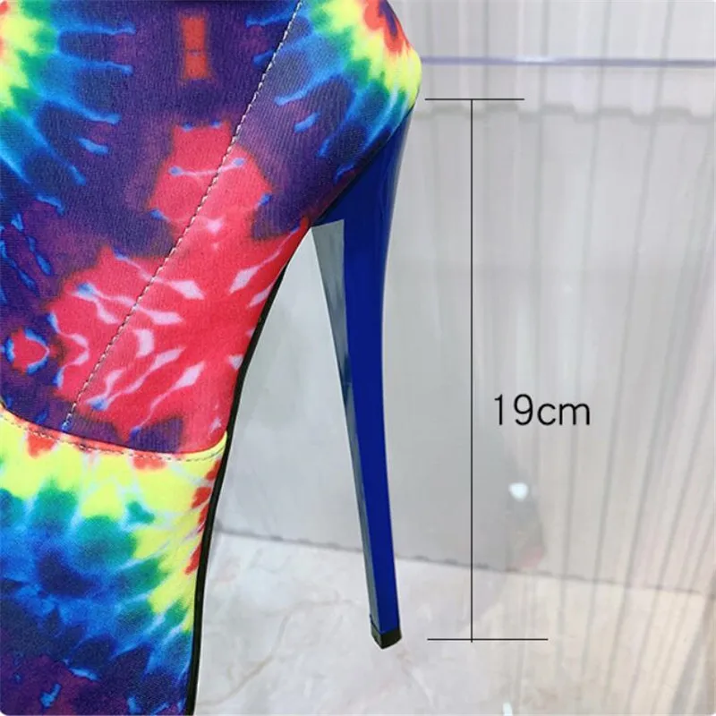 

New pattern Women's boots Over the knee boots female superstar winter boots ladies shoes 19CM Thin Heels 9CM Platform 3-14 15