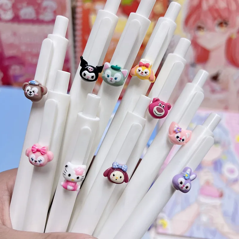 

48 pcs/lot Kawaii Animal Dog Cat Press Gel Pen Cute Black ink Signature Pen School Office writing Supplies Promotional Gift
