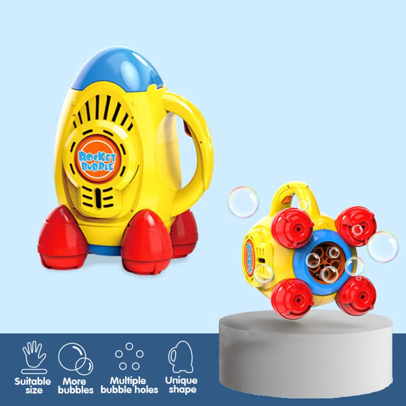 

Bubble Machine Gun Automatic Soap Rocket Bubbles Gun Outdoor Games with Light for Children Bubbles Blower Wedding