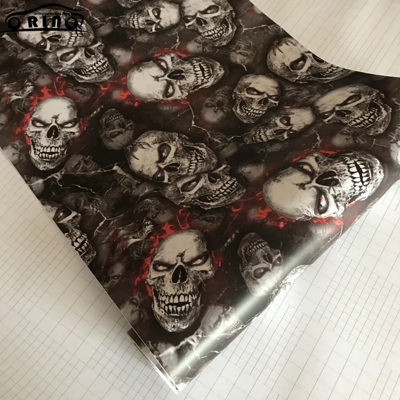 10/20/30/40/50X152CM Adhesive PVC Skull Car Sticker Wrapping Graffiti Bomb Vinyl Film Scooter Motorbike Wrap Foils | Автомобили и