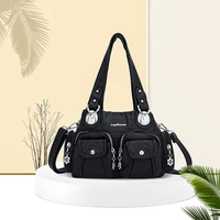 angelkiss fashion women handbags large capacity shoulder purse bag small satchel soft pu hobos bag phone pack multi pockets tote