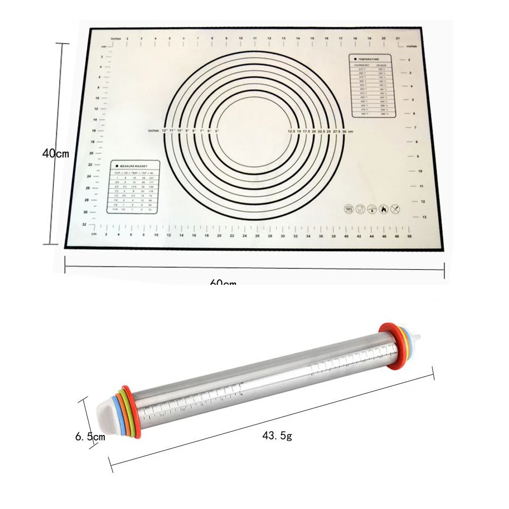 8/12/17 дюймов из нержавеющей стали регулируемый штифт для раскатки с тестовым