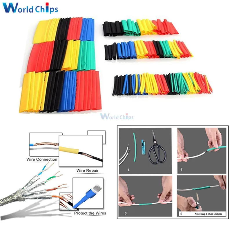 164 шт./набор термоусадочные полиолефиновые трубки|Изоляционные материалы и