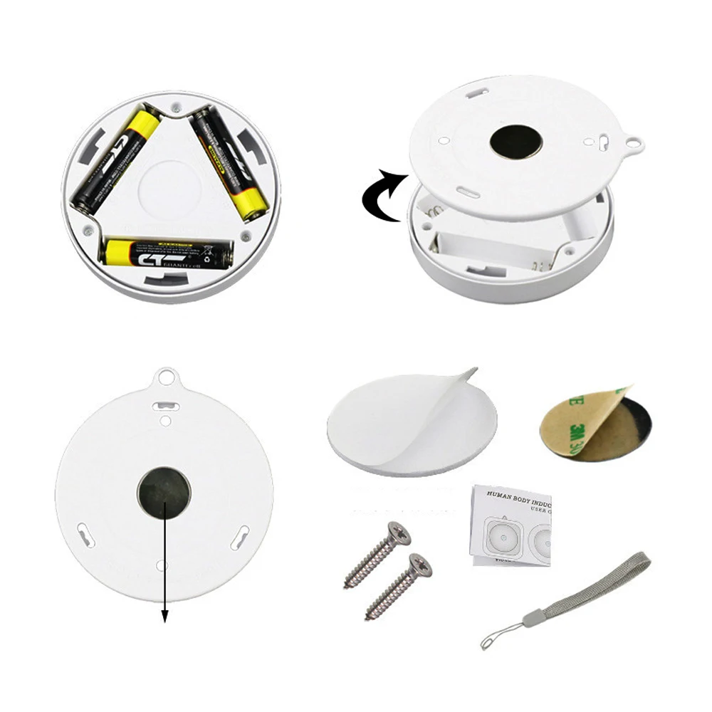 1/3/6pcs 6 LEDs Motion Sensor Cabinet Light Dia 80mm Wireless Detector Auto On/Off Lamp Protect Eye New | Освещение