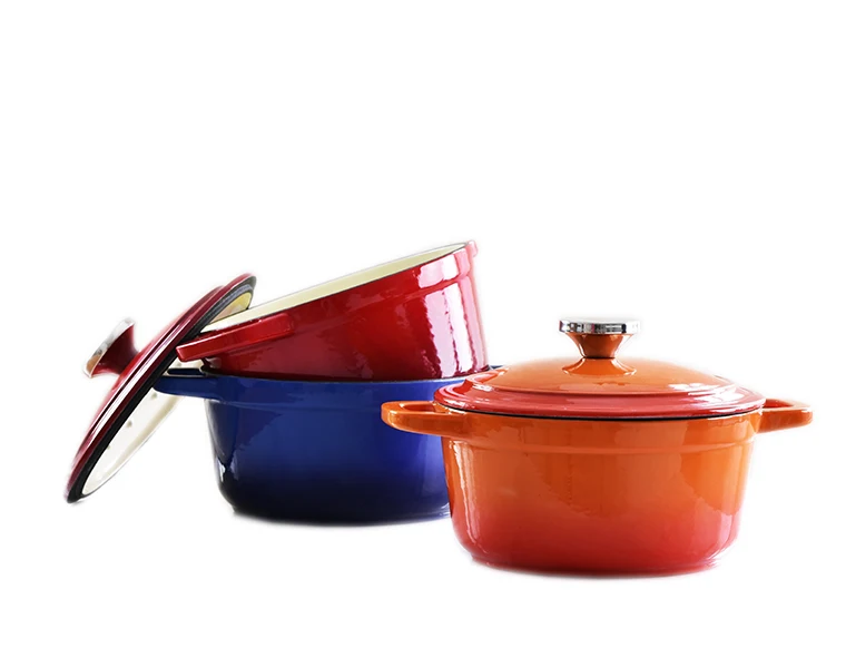 

Enamel Cast Iron Pan Red Pot Soup Stew