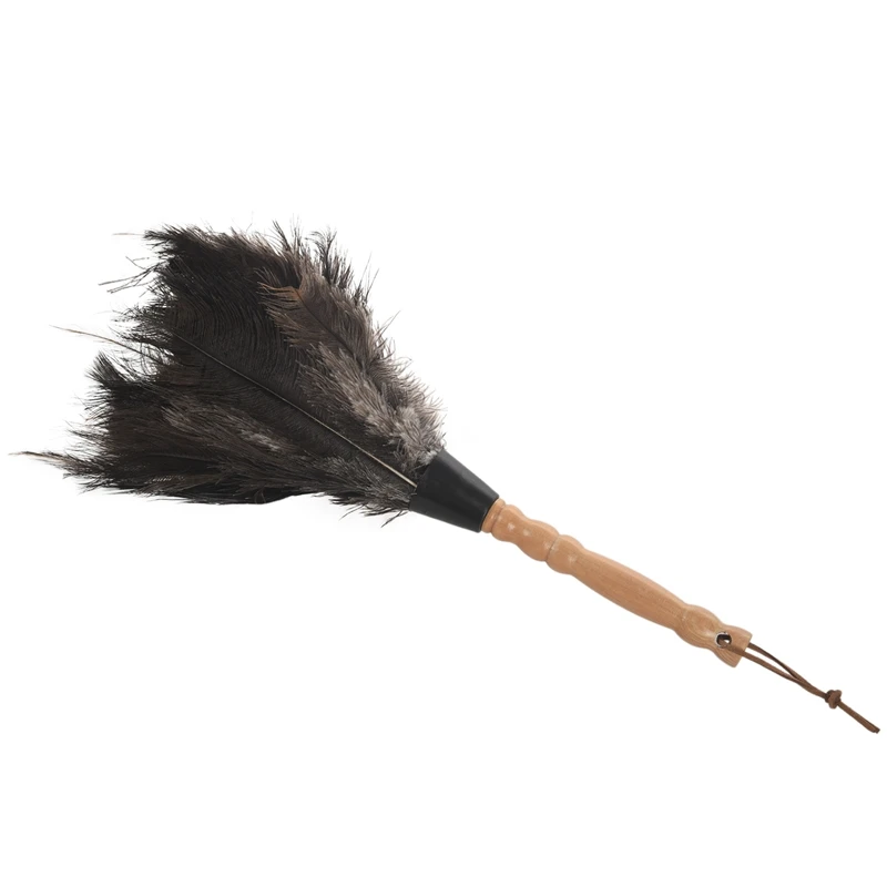 Акция! Анти-статический страусиный пух кисти тряпка для уборки пыли деревянная