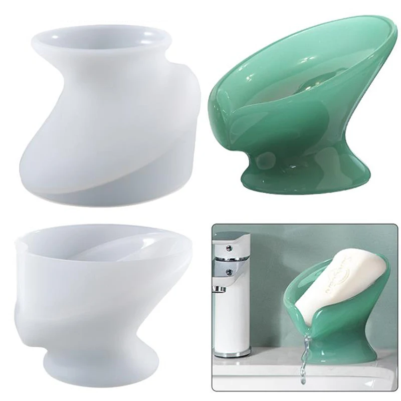 

Leaf Soap Dish Tray Resin Mold Handmade Soap Box Holder Silicone Mould DIY Tool