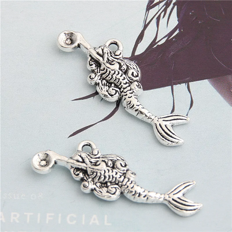 30 шт. серебряные маленькие красивые подвески в морском стиле Размеры 33x26 мм A3041 |