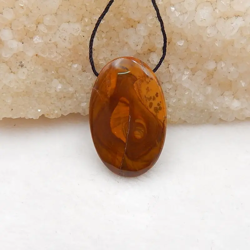 Натуральный Us Biggs Джаспер Просверленный драгоценный камень кулон из бисера 32x21x7