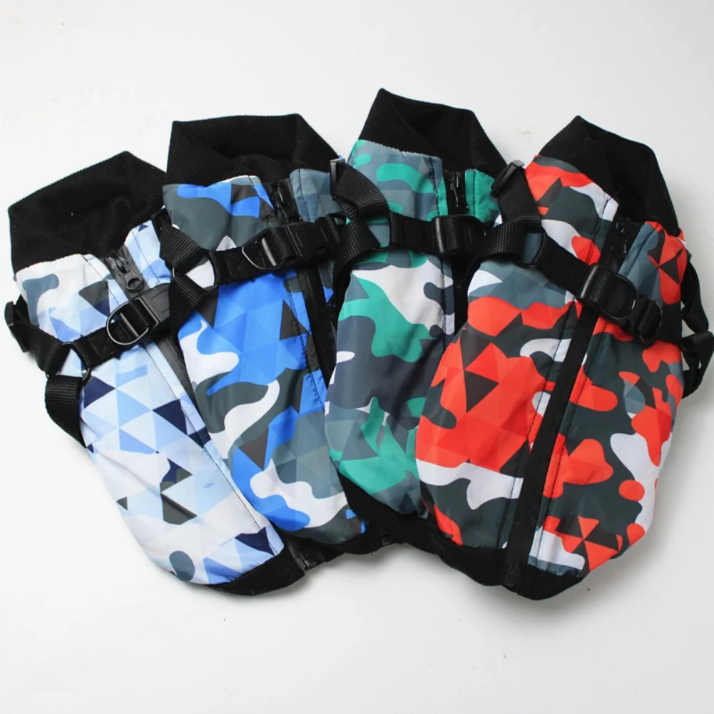 

Autumn And Winter Dog Costume With Chest Strap Warm Coat Waterproof Geometric Graphics Print Jackets Dog Daily Dressing Up