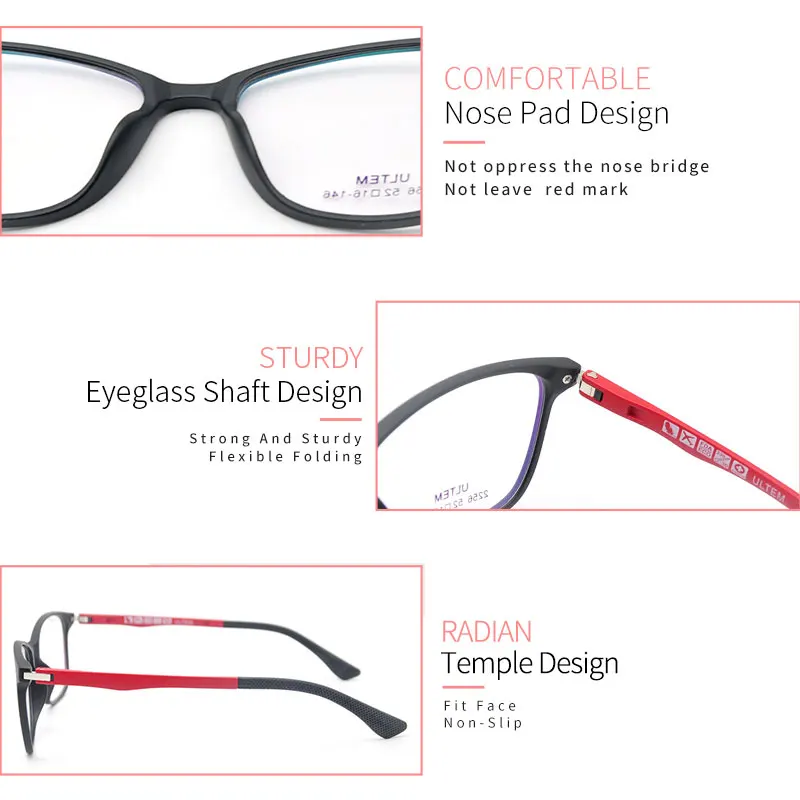

KANDREA 2021 New Square Woemn Glasses Unisex Ultem Eyeglasses Frames Women Computer Eyewear Optical Spectacles Men Myopia Frame