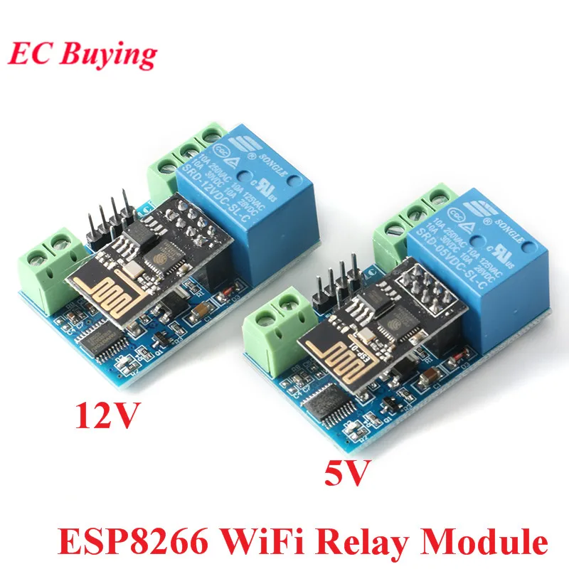 

ESP8266 ESP-01 5V 12V 1 Way Channel WiFi Relay Module Things IOT Smart Home Remote Control Switch Wireless Module Phone APP
