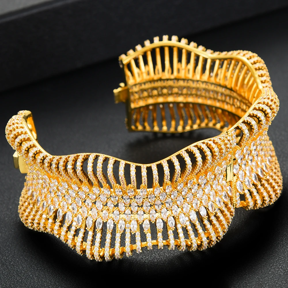 SISCATHY благородный женский большой полый золотой браслет кольцо ювелирный набор