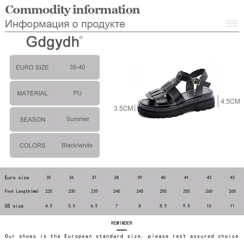 

Gdgydh Casual Platform Sandals Women Thick Bottom Summer Outdoor Footwear Shoes Open Toe Comfortable Flat Heel Belt Buckle