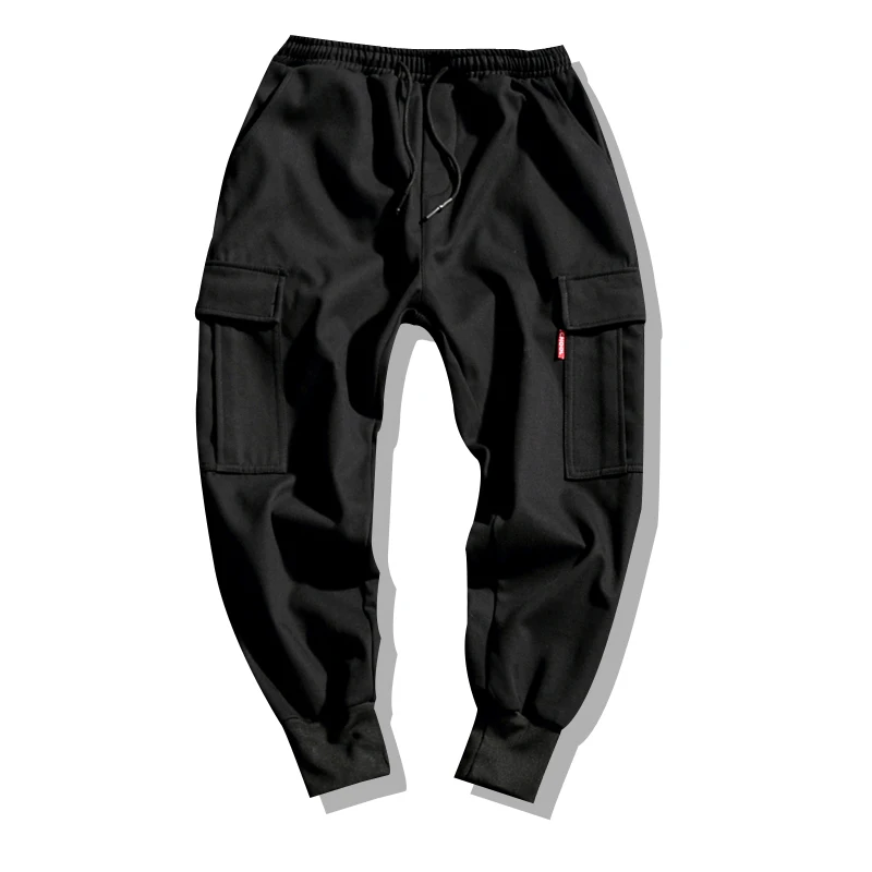 

Sport Men Pants Trousers Winter Cotton Loose Cargo Side Pocket Cargo Pants Men Hipster Black Spodnie Meskie Mens Clothing XX50MP