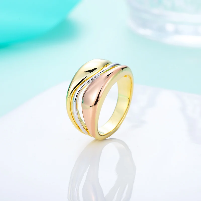 Женское широкое кольцо MAIKALE комплект колец из розового золота и подарочные