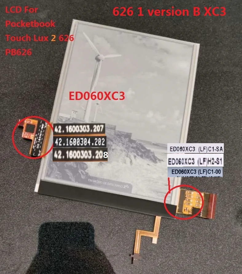 6 дюймов сенсорный экран с ЖК-дисплей подсветка для карманной книги Touch Lux 2 626 1 ЖК-дисплей дисплей для карманной книги 626 pb626