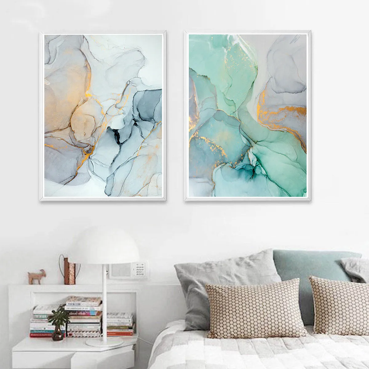 Картина маслом на холсте с мраморным орнаментом разные цвета Настенная картина