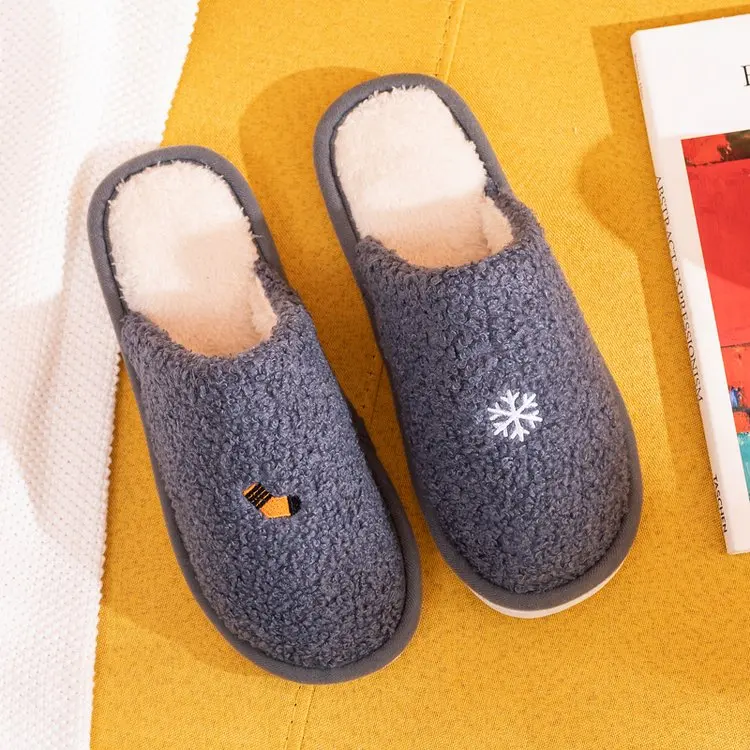 Autumn  Winter New Ladies Cotton Slippers Simple and Comfortable Cotton Slippers Women Flat Slippers Women Furry Slippers Women