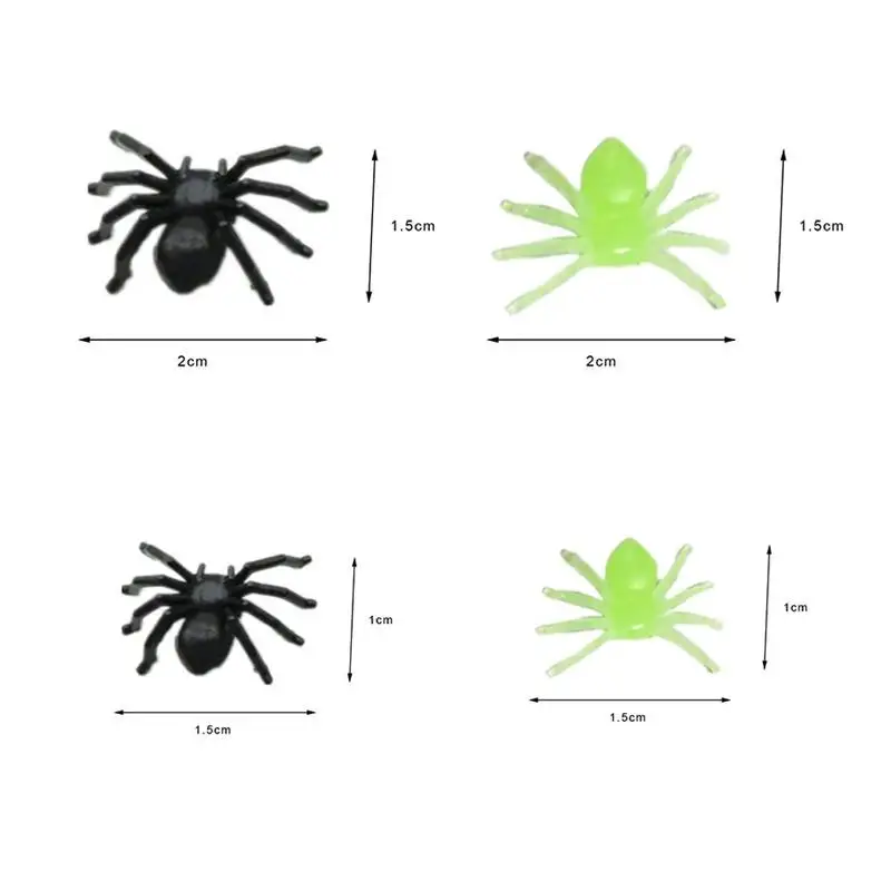 50 шт экологически чистый черный ночник моделирование пластиковый маленький паук
