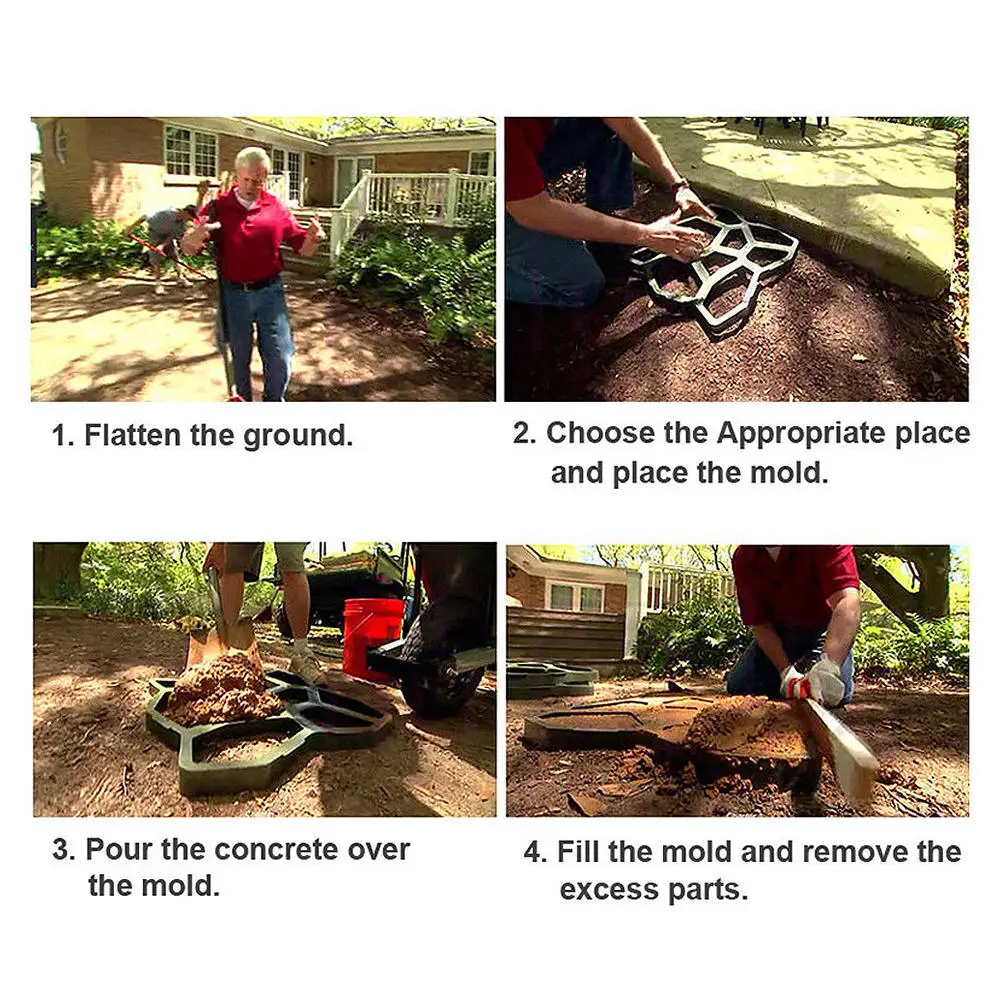 DIY плитка для тротуарной плитки цементная форма посередине отверстия садовой