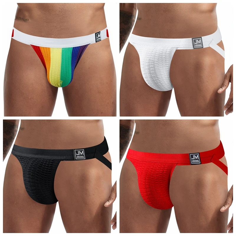 Трусы стринги JOCKMAIL мужские 4 шт. пикантные трусы джоки хлопковые из сетчатой