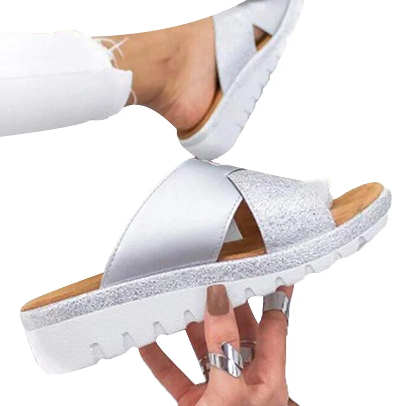 

2020 Summer Women Sandals Stitching Sandals Ladies Open Toe Casual Shoes Platform Wedge Slides Shoes Feminine