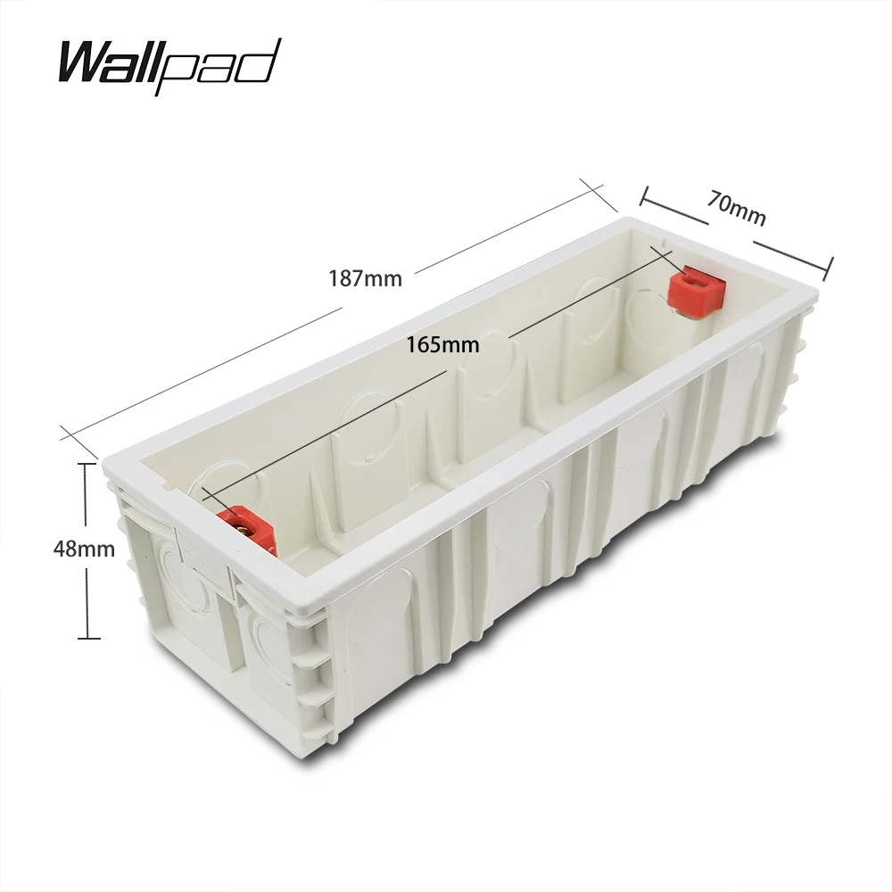 

12 м Wallpad 187*70 мм кассета задняя Скрытая коробка для 191*75 мм настенного выключателя розетки крепления прямоугольной нежелательной коробки IL AU US