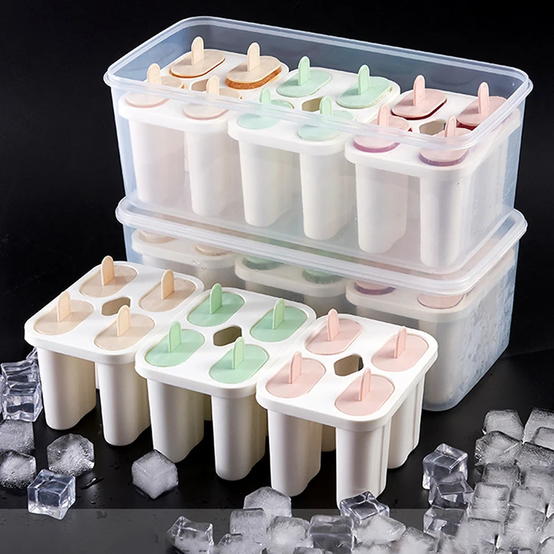 

Food Safe PP Ice Cream Molds Box 12Cell Frozen Ice Cube Molds Popsicle Maker DIY Homemade Freezer Ice Lolly Mould